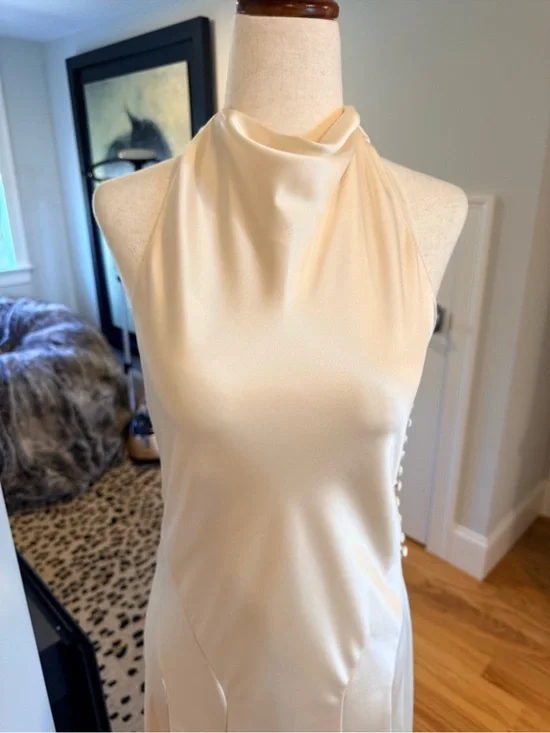 Reformation Roy Cream High-Neck Maxi Gown - Picture 11 of 16